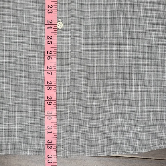 VINTAGE Polo Ralph Lauren Button Shirt XXL Mens Gray Custom Fit Plaid 2 Ply 80s - Picture 6 of 7